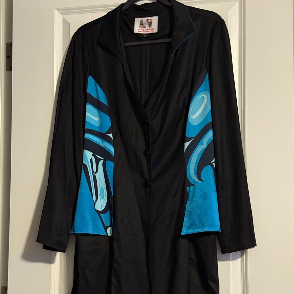 Stylish Black and Blue Women's Coat